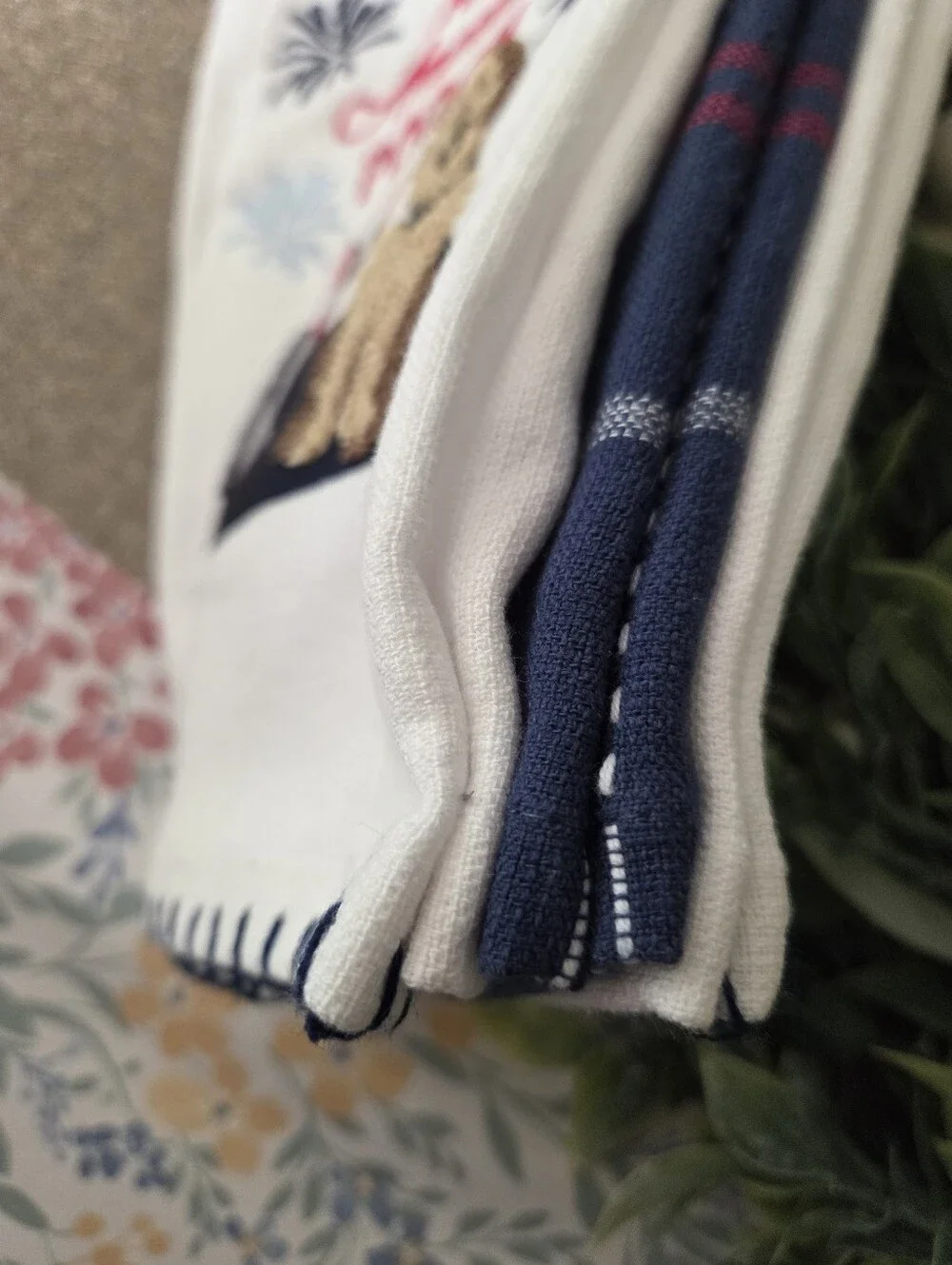 All American Pooch Embroidered Kitchen Towel - Patriotic Dogs